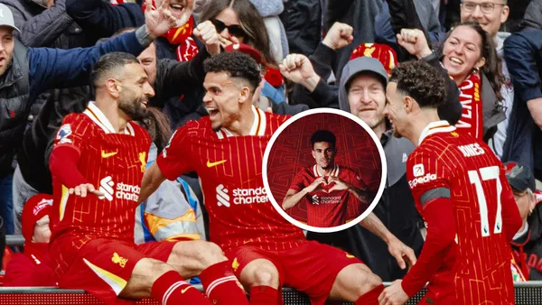 Luis Díaz celebrando con el Liverpool en un momento clave de la temporada Fotos: LFC