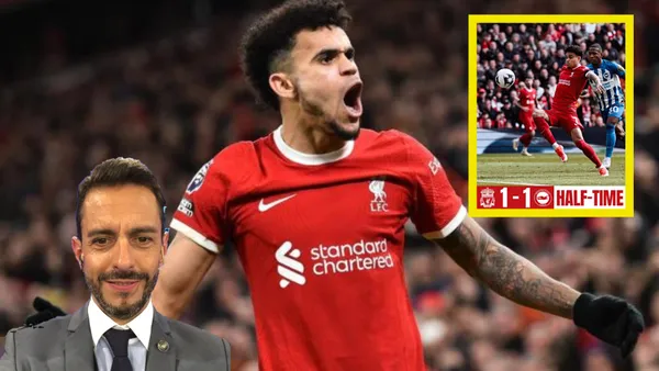 Luis Díaz celebrando gol con Liverpool