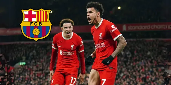 Luis Díaz celebrando un gol con el Liverpool