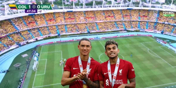 Luis Díaz de Colombia se encontró con Darwin Nuñez en Barranquilla.