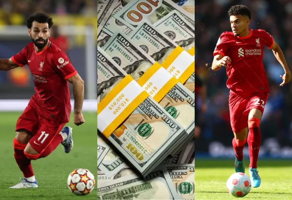 Luis Díaz en comparación con Mohamed Salah tiene una amplia diferencia en partidos jugados y en ingresos económicos.