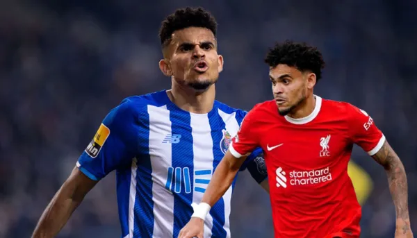 Luis Díaz con la camiseta del Porto y Liverpool.