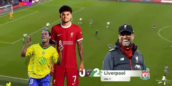 Luis Díaz con un gesto técnico de lujo a lo Ronaldinho en el Liverpool.