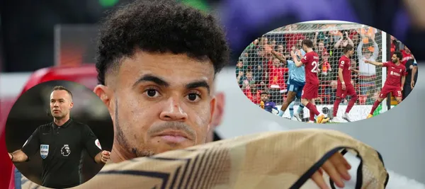 Luis Díaz está en el banco de suplentes en el partido de Liverpool vs Brentford