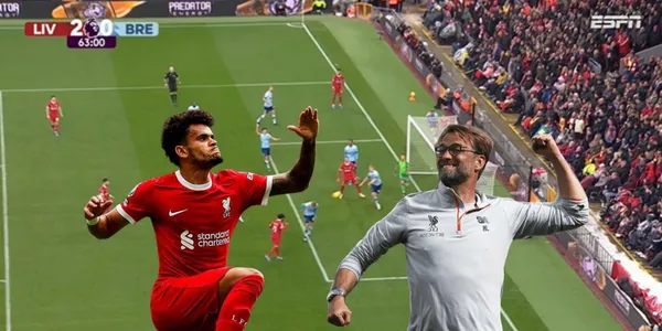 Luis Díaz estuvo como suplente en el Liverpool.