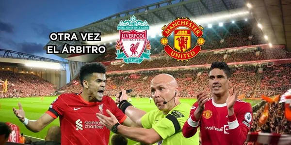 Luis Díaz fue afectado por el árbitro en una jugada entre Liverpool contra Manchester United.