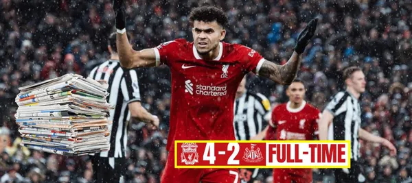 Luis Díaz fue titular en la victoria de Liverpool 4-2 ante Newcastle en la Premier League