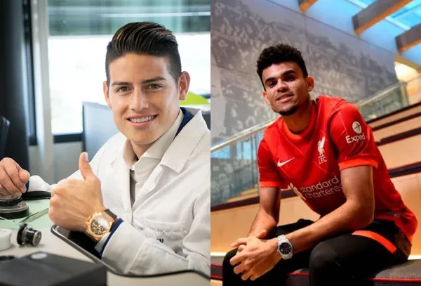 Luis Díaz ha demostrado que le gustan mucho los relojes Rolex y su paisano James Rodríguez presume los de otra marca.