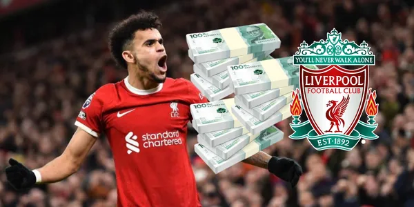 Luis Díaz jugador del Liverpool de Inglaterra y uno de los que menos dinero gana