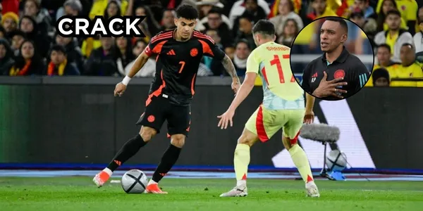 Luis Díaz jugando contra España. Foto tomada de FCF y Gol Caracol.