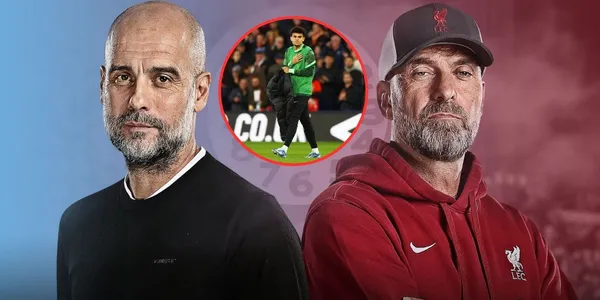 Luis Díaz en la banca del Liverpool, Guardiola tuvo una reacción al ver a Jurgen Klopp.