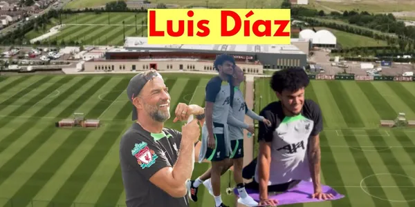 Luis Díaz le da buenas noticias a Jürgen Klopp en el Liverpool.