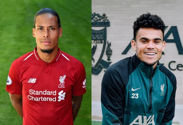 Luis Díaz a lo interno del Liverpool respeta a su compañero Virgil van Dijk.