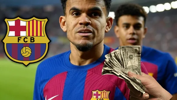 Luis Díaz podría llegar al FC Barcelona Foto: IA de Grox, Escudoteca y Pexels