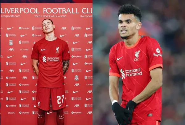 Luis Díaz reaccionó a la llegada de Darwin Núñez al Liverpool de Inglaterra.