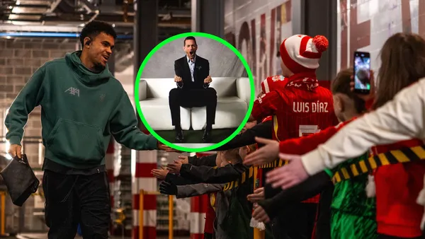 Luís Díaz saludando a sus fans en Anfield Road Foto: LFC y Pablo Giralt