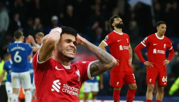 Luis Díaz se lamenta en Liverpool- Fotos: Radio Mantilla, El Espectador