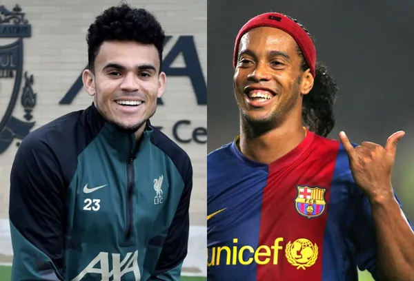 Luis Díaz tiene la esencia de Ronaldinho para jugar con alegría y el crack brasileño con un vídeo le demostró en redes sociales qué debe agregar a su repertorio de jugadas.