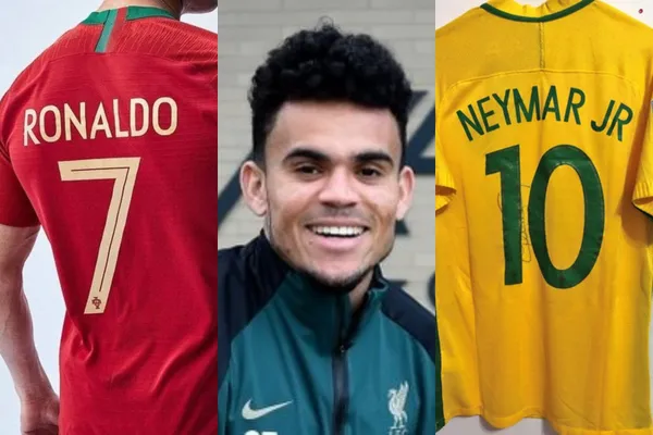 Luis Díaz tiene las camisetas de Cristiano Ronaldo y la de Neymar.