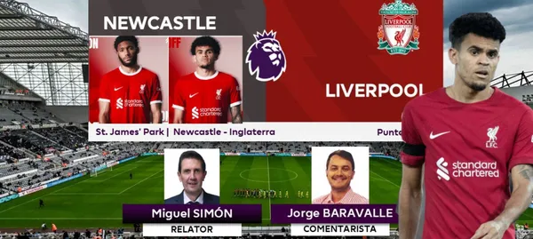 Luis Díaz tuvo apenas unos minutos en el partido que pierde Liverpool ante Newcastle