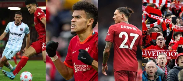 Luis Díaz tuvo un gran partido con Liverpool ante West Ham en la Premier League