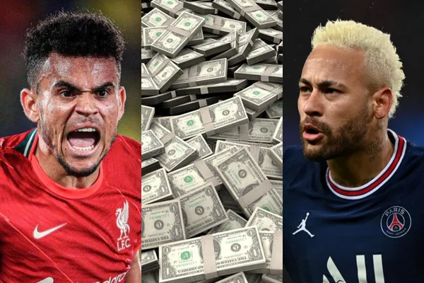 Luis Díaz en valores de mercado acaba de igualar al brasileño Neymar.