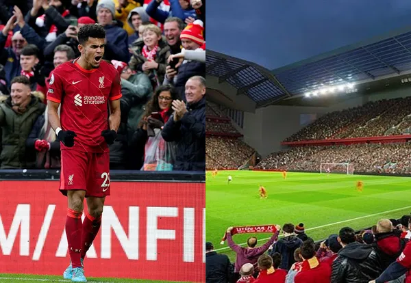 Luis Díaz volvió a ser ovacionado por los hinchas del Liverpool cuando salió del partido y juega como si tuviera años en el club.