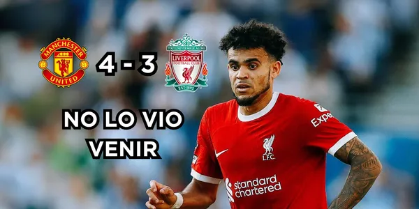 Luis Díaz y el Liverpool cayeron contra el United. Foto de Díaz tomada de Liverpool Web Site.