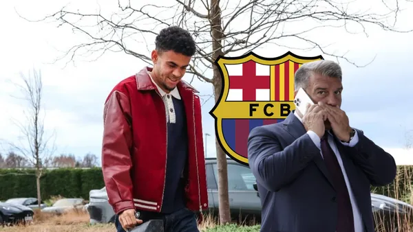 Luis Díaz y Joan Laporta Foto: Luis Díaz, Sport y Escudoteca