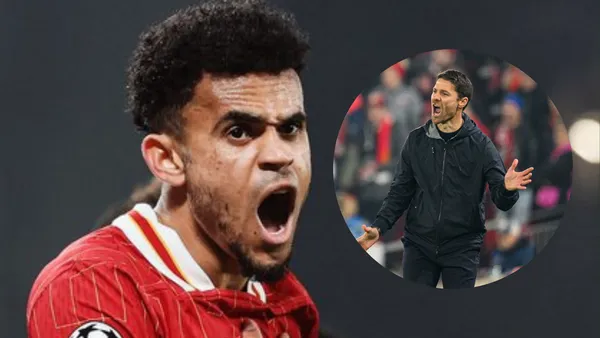 Luis Díaz y Xabi Alonso. Foto: redes del Liverpool y Bayer Leverkusen.