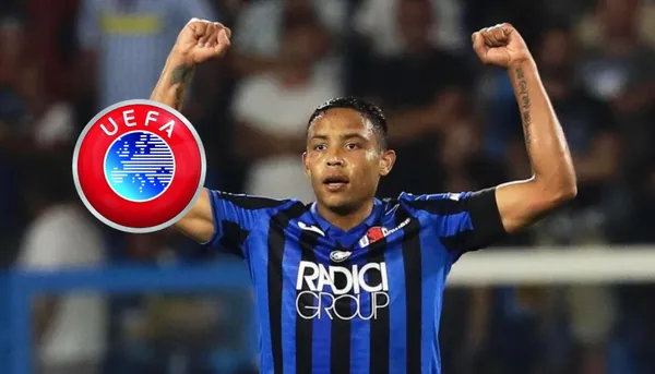 Luis Muriel con la camiseta de Atalanta.
