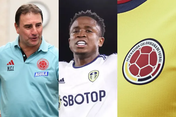 Luis Sinisterra le da buenas noticias a Néstor Lorenzo en la Selección Colombia.