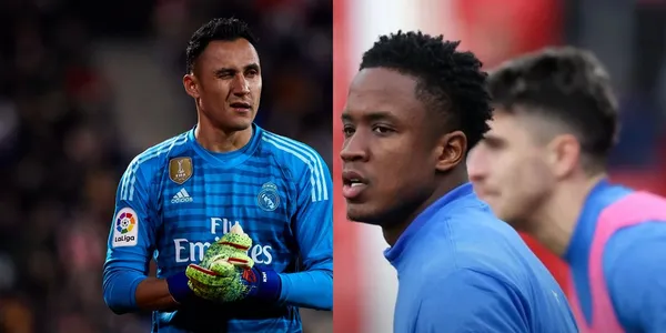 Luis Sinisterra tuvo un duro choque contra el famoso portero Keylor Navas.