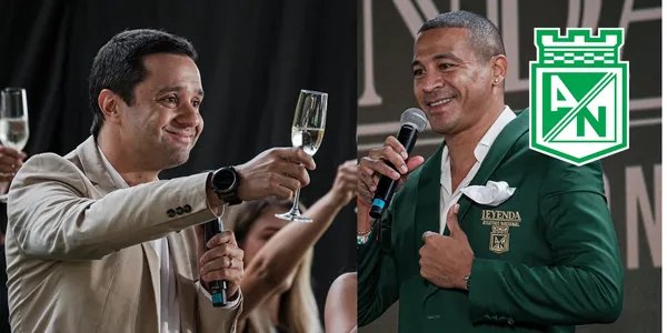 Macnelly Torres y Sebastián Arango Botero en los 77 años de Atlético Nacional