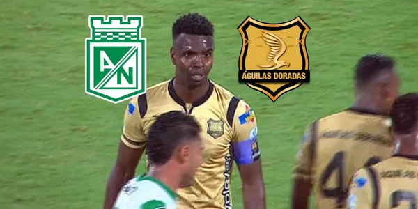 Marco Pérez de aguilas Doras quedó muy mal parado en una jugada contra Atlético Nacional