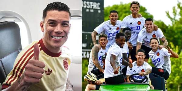 Mateus Uribe. Foto de Mateus y jugadores de FCF en X @FCFSeleccionCol.
