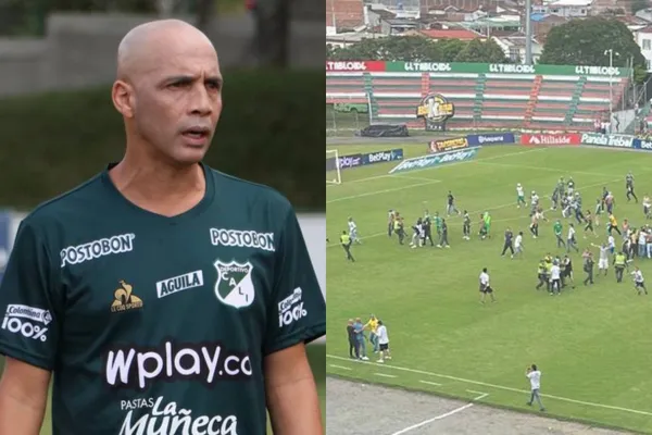 Mayer Candelo fue agredido de manera sorpresiva por los hinchas del Deportivo Cali.