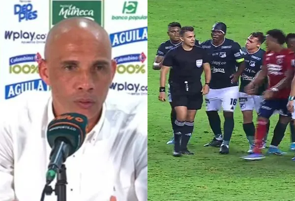 Mayer Candelo en rueda de prensa mandó un mensaje sobre el árbitro del partido entre Deportivo Cali y Deportivo Independiente Medellín.