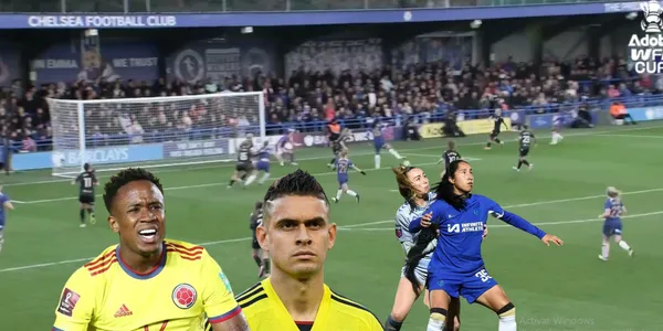 Mayra Ramírez anotó con el Chelsea. Foto tomada de AS Colombia, captura de pantalla Chelsea Womens y Gol Caracol.