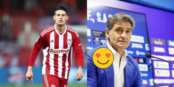 Míchel González no quiere perder a James Rodríguez y trata de mimar al colombiano para que siga en el Olympiacos de Grecia.