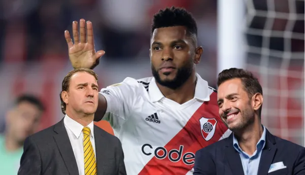 Miguel Ángel Borja celebrando con River Plate de Argentina. FOTO: Transfermarkt