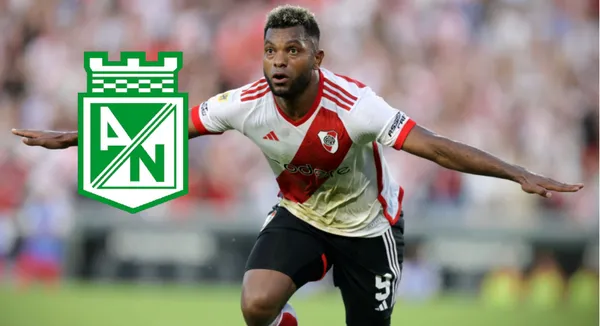 Miguel Ángel Borja festejando con River Plate. FOTO: Transfermarkt.