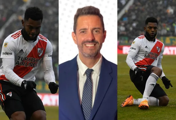 Miguel Ángel Borja marcó su primer gol con el River Plate de Argentina.