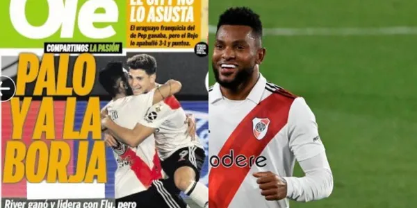 Miguel Ángel Borja pasa por un dulce momento en River Plate de Argentina y el Diario Olé lo destacó por lo más alto.