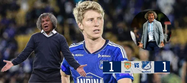Millonarios está empatando 1-1 ante Envigado en la liga colombiana en el estadio Polideportivo Sur