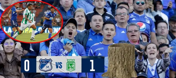 Millonarios está perdiendo ante Atlético Nacional tras un insólito error de un jugador azul