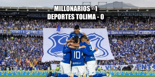 Millonarios FC venció al Deportes Tolima en Bogotá.