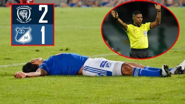 Millonarios no puede ganar ni recibiendo ayuda del árbitro (Foto tomada de Futbolred, Win Sports y redes Millonarios)