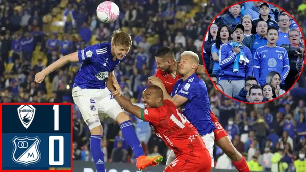 Millonarios perdió ante el colero Patriotas en liga (Foto tomada de Antena 2, redes de Millonarios, Fútbolred)