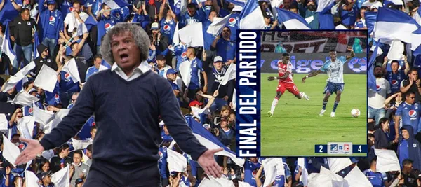 Millonarios se fue goleado 4-2 ante Santa Fe en el estadio El Campín